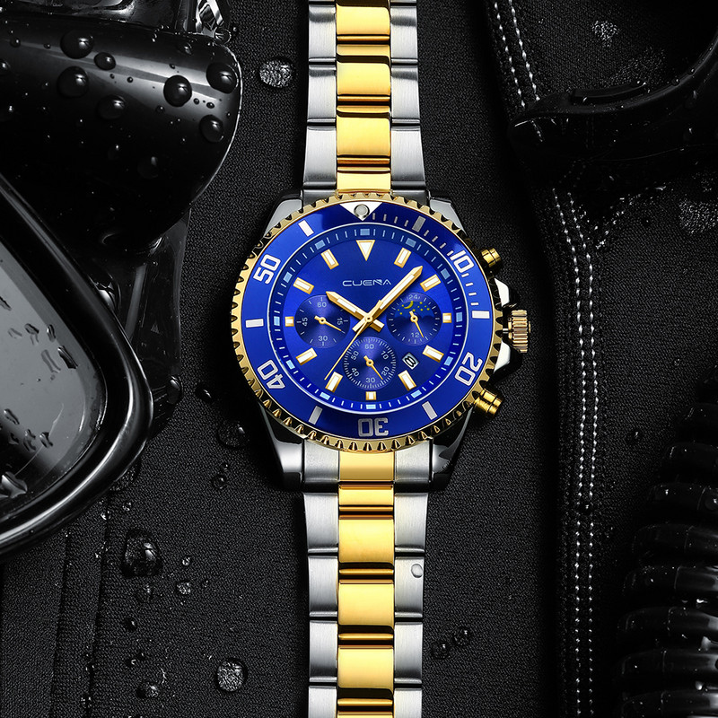 CUENA Luksuzni modni sat vrhunske marke za muškarce 30ATM Vodootporni sat s datumom Sportski satovi Muški kvarcni ručni sat Relogio Masculino
