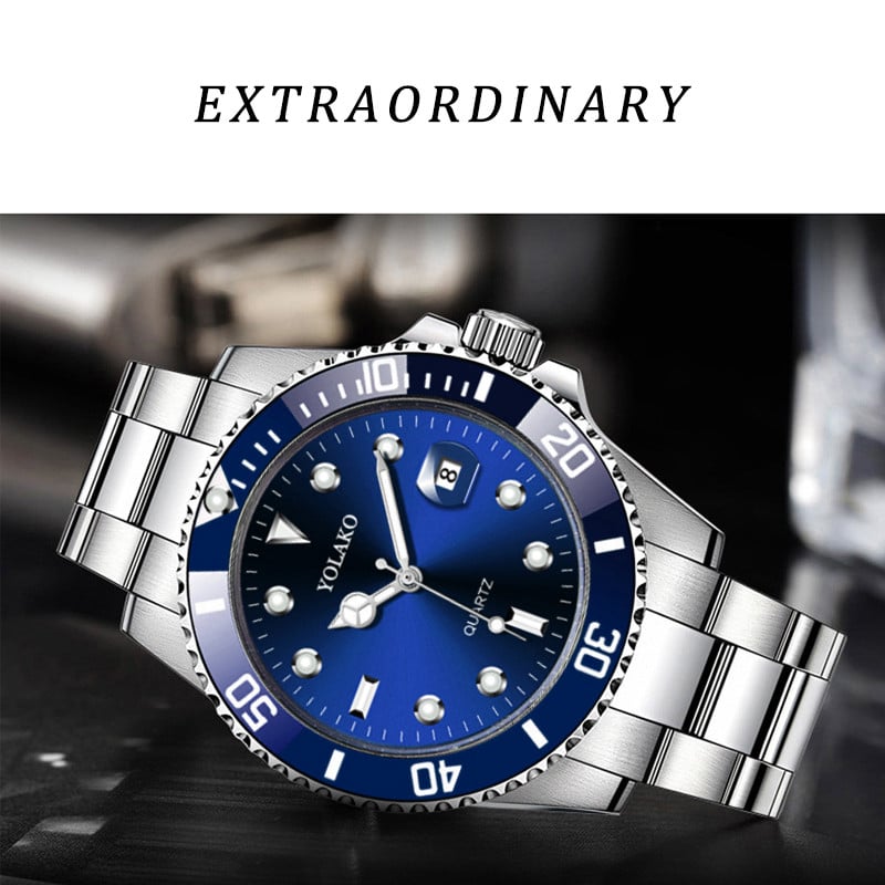 Vyriškas laikrodis Naujas Prabangus Verslo Laikrodis Vyriškas Neperšlampamas Pasimatymas Žalias Ciferblatas Laikrodžiai Madingas Vyriškas Laikrodis Rankinis Laikrodis Relogio Masculino