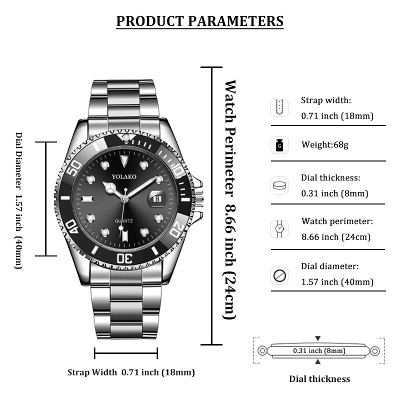 Vyriškas laikrodis Naujas Prabangus Verslo Laikrodis Vyriškas Neperšlampamas Pasimatymas Žalias Ciferblatas Laikrodžiai Madingas Vyriškas Laikrodis Rankinis Laikrodis Relogio Masculino
