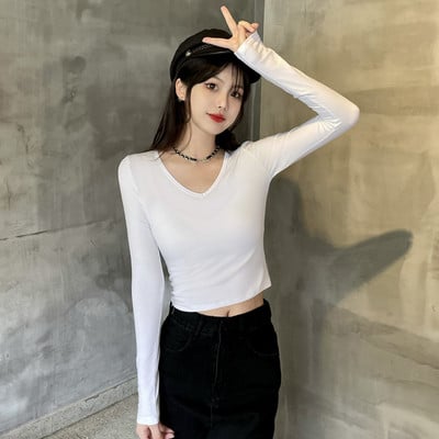 Naiste vabaaja lühikeste pikkade varrukatega pluus