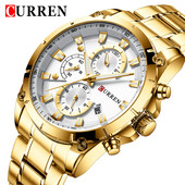 CURREN Sport meeste käekell veekindel kronograaf meeste kell Military Army Top brändi luksuslik kuldne roostevabast terasest meeste kell 8360