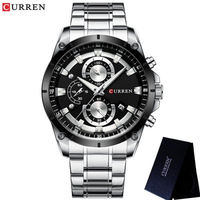CURREN Sport meeste käekell veekindel kronograaf meeste kell Military Army Top brändi luksuslik kuldne roostevabast terasest meeste kell 8360