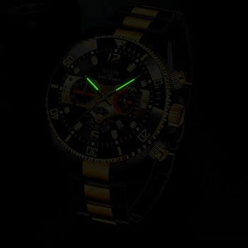 Черно златни часовници Мъжки топ марка Луксозен часовник Мъжки ежедневни Мъжки часовник от неръждаема стомана Спортен Водоустойчив кварцов ръчен часовник Мъж XFCS