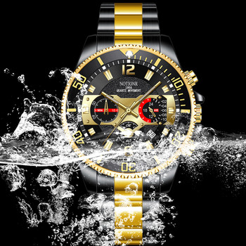 Черно златни часовници Мъжки топ марка Луксозен часовник Мъжки ежедневни Мъжки часовник от неръждаема стомана Спортен Водоустойчив кварцов ръчен часовник Мъж XFCS
