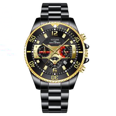 Mustkuldsed meeste kellad parima kaubamärgiga luksuslik kell meeste vabaaja roostevabast terasest meeste sportlik veekindel kvartsist käekell XFCS