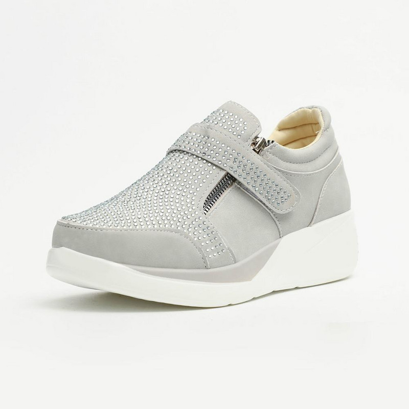 Naiste kevadised kristallist tossud naiste kiilu platvormiga konksuga, naiste lukuga vabaaja naiste vulkaniseeritud mugavus, naiste mood 35-43