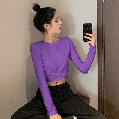 Moodne ühevärviline lühike pluus naistele