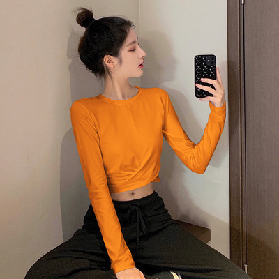 Moodne ühevärviline lühike pluus naistele