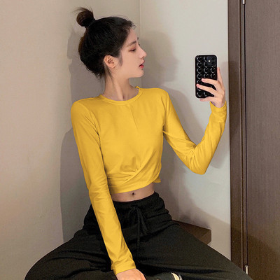 Moodne ühevärviline lühike pluus naistele