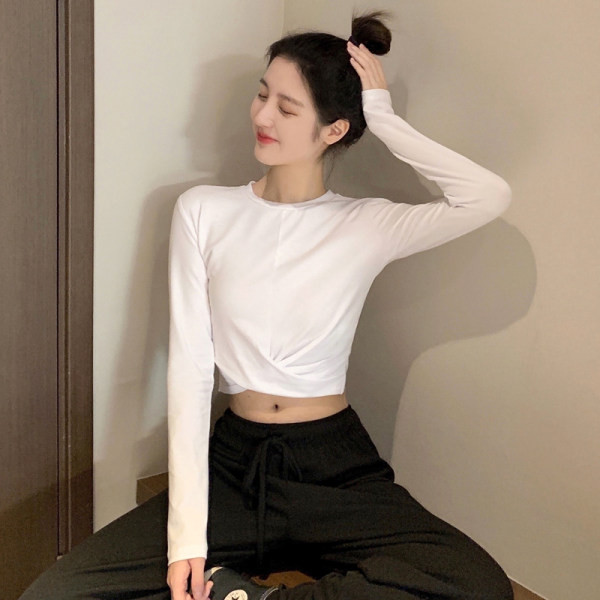 Moodne ühevärviline lühike pluus naistele