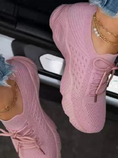 Sieviešu kedas Ikdienas apavi Ērti sietveida, šņorējami sieviešu sporta apavi Ķīļi, liela izmēra sieviešu vulkanizētas sievietes