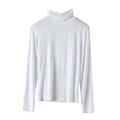 Naiste ühevärviline pikkade varrukate ja polokraega pluus