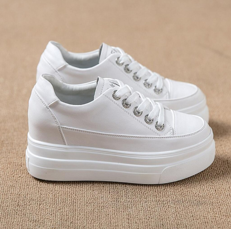 Moteriški balti sportbačiai madingi sportbačiai su platforma Nauji rudeniniai moteriški batai moterims laisvalaikio batai laukiniai aukštakulniai, moteriški laisvalaikis