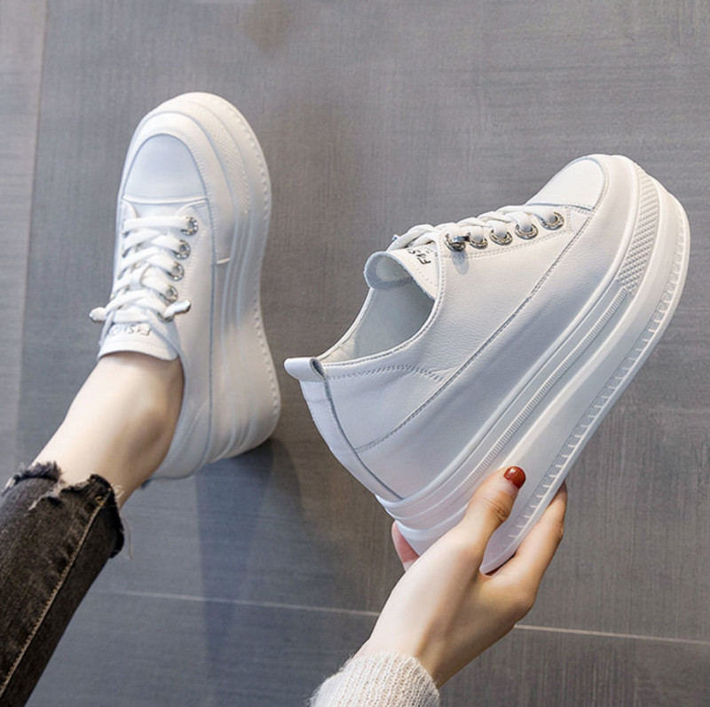 Moteriški balti sportbačiai madingi sportbačiai su platforma Nauji rudeniniai moteriški batai moterims laisvalaikio batai laukiniai aukštakulniai, moteriški laisvalaikis
