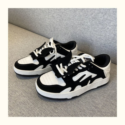 „HOUZHOU“ sportbačiai, sportiniai batai, moteriški pavasario tenisas, moteriški, plokščia, laisvalaikio krepšelio platforma „Vulcanize“ bėgimo balti juodi „Kawaii“, 2022 m.