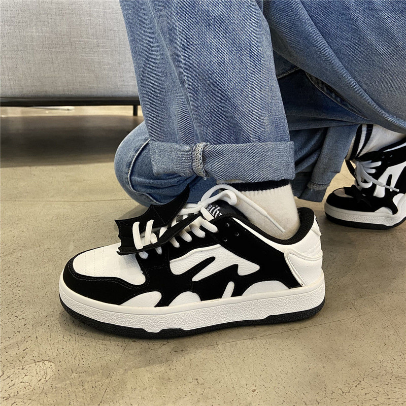 „HOUZHOU“ sportbačiai, sportiniai batai, moteriški pavasario tenisas, moteriški, plokščia, laisvalaikio krepšelio platforma „Vulcanize“ bėgimo balti juodi „Kawaii“, 2022 m.