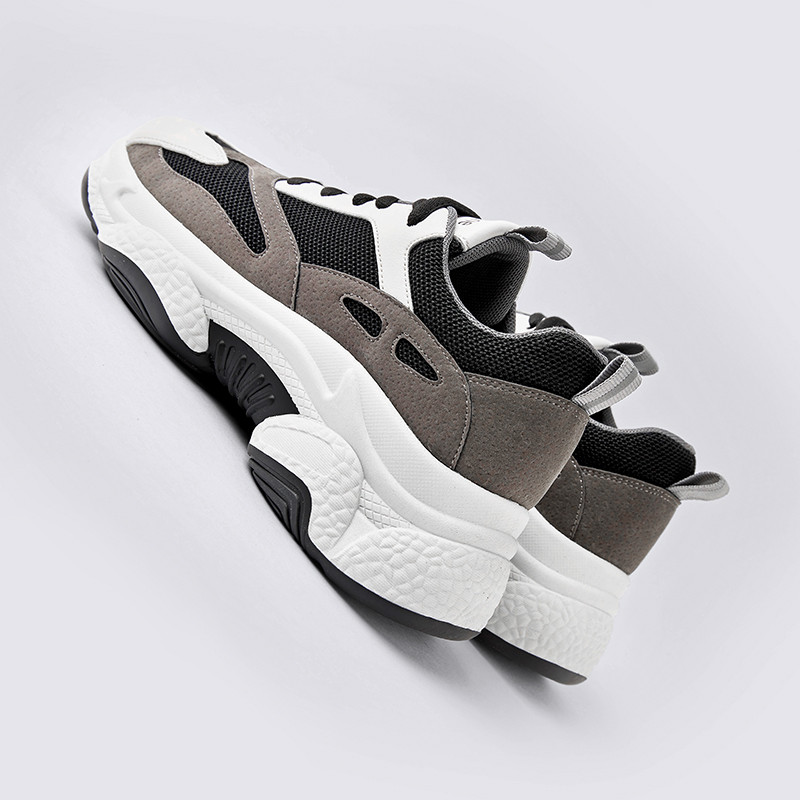 2020-as Chunky Női tornacipő 6 cm Megnövelt, vastag aljú platform Női alkalmi cipők Légáteresztő hálós cipők Női bézs