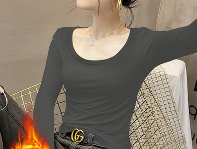 Ühevärviline ümara kaelusega pikkade varrukatega pluus naistele