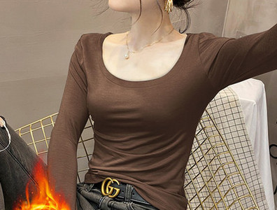 Ühevärviline ümara kaelusega pikkade varrukatega pluus naistele