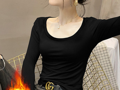 Ühevärviline ümara kaelusega pikkade varrukatega pluus naistele