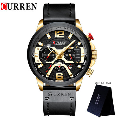 Šiuo metu populiariausias prekės ženklo vyriškas laikrodis prabangus prekės ženklas Odinis Chronograph Vyriškas rankinis laikrodis sportinis vyriškas laikrodis naujas Relogio Masculino 8329