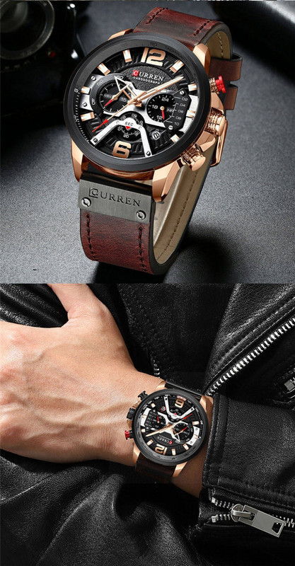 Šiuo metu populiariausias prekės ženklo vyriškas laikrodis prabangus prekės ženklas Odinis Chronograph Vyriškas rankinis laikrodis sportinis vyriškas laikrodis naujas Relogio Masculino 8329