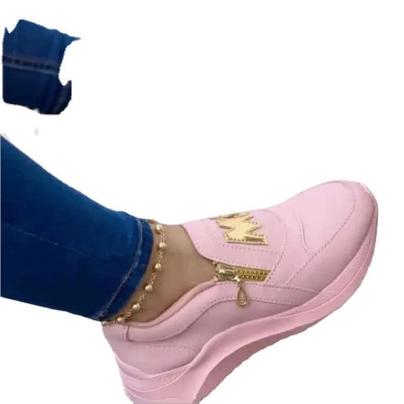 2021 m. Moteriški plokščiapadžiai platforminiai batai Moteriški elegantiški originalūs PU batai Moteriški pavasariniai laisvalaikio plokšti batai su užtrauktuku Moteriški neslystantys batai