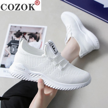 Мрежести маратонки Студентки 2021 Пролет Лято Нови дамски обувки Корейска мода Бели обувки за бягане Дишащи мрежести обувки cozok
