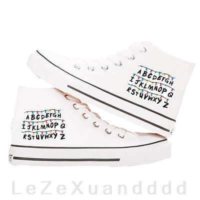 Stranger Things Sportas Drobiniai sportbačiai Moteriški Batai Mada Laisvalaikis vulkanizuota plokščia avalynė Moteriška platforma Aukštos viršūnės espadrilės