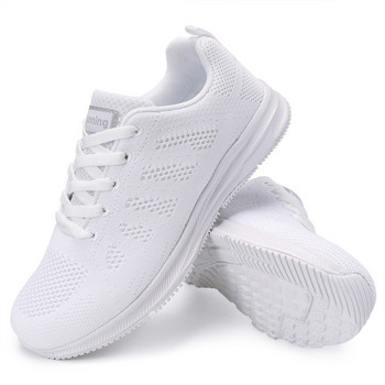 Λευκά πάνινα παπούτσια γυναικεία παπούτσια 2022 με κορδόνια μασίφ casual ίσια παπούτσια γυναικεία αθλητικά παπούτσια που αναπνέουν Tenis Feminino