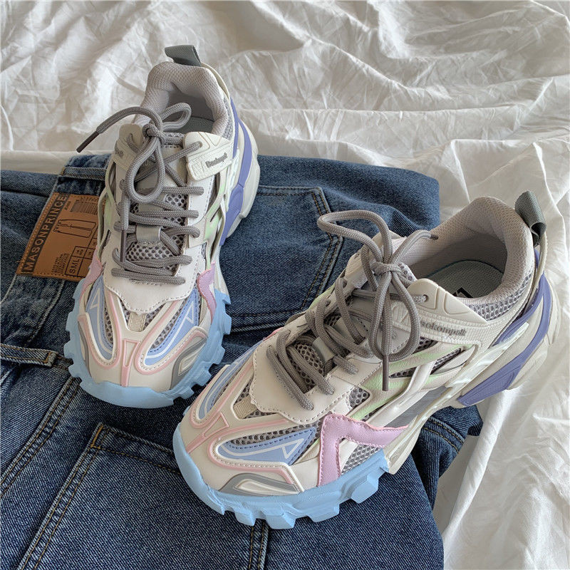 LLUUMIU ženske debele tenisice 2021. nova marka moda proljeće ljeto ležerne cipele Debeli donji dio Ženske sportske cipele velika veličina 43 44