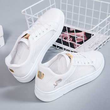 Λευκά παπούτσια Γυναικεία πάνινα παπούτσια Άνοιξη Καλοκαίρι 2022 Δωρεάν αποστολή Τένις Casual Flat παπούτσια Αθλητικά παπούτσια για κορίτσια με χοντρό πάτο