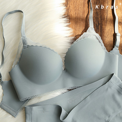 Naiste õmblusteta pitsrinnahoidja reguleeritavate rihmade ja kaheosalise komplektiga