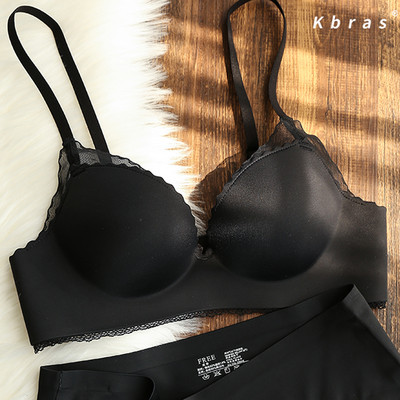 Naiste õmblusteta pitsrinnahoidja reguleeritavate rihmade ja kaheosalise komplektiga