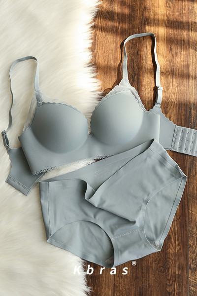 Naiste õmblusteta pitsrinnahoidja reguleeritavate rihmade ja kaheosalise komplektiga