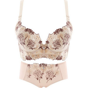 Intimno žensko donje rublje s vezom i metalnim elementom - komplet grudnjak i bikini