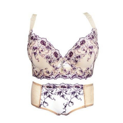Intimno žensko donje rublje s vezom i metalnim elementom - komplet grudnjak i bikini