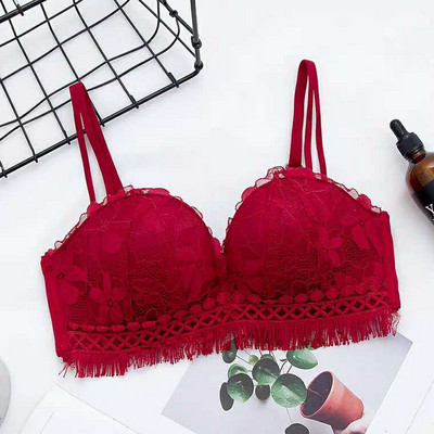 Dviejų dalių moteriškas nėriniuotas liemenėlė ir kelnaitės aukštu liemeniu