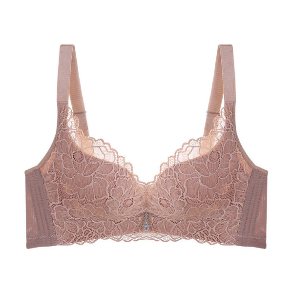 Γυναικείο δαντελένιο σουτιέν με επένδυση και φαρδιές ρυθμιζόμενες τιράντες