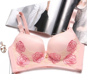 Moteriškas komplektas su siuvinėjimu - liemenėlė ir kelnaitės