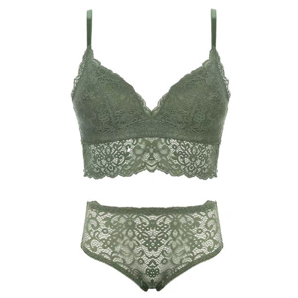 Moteriška nėriniuota liemenėlė ir bikinio rinkinys