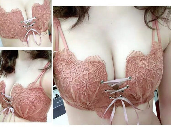 Moteriška nėriniuota kelių spalvų liemenėlė su raišteliais