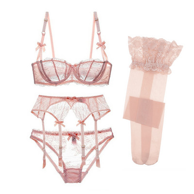 Intymus moteriško nėriniuoto apatinio trikotažo rinkinys iš 3 dalių