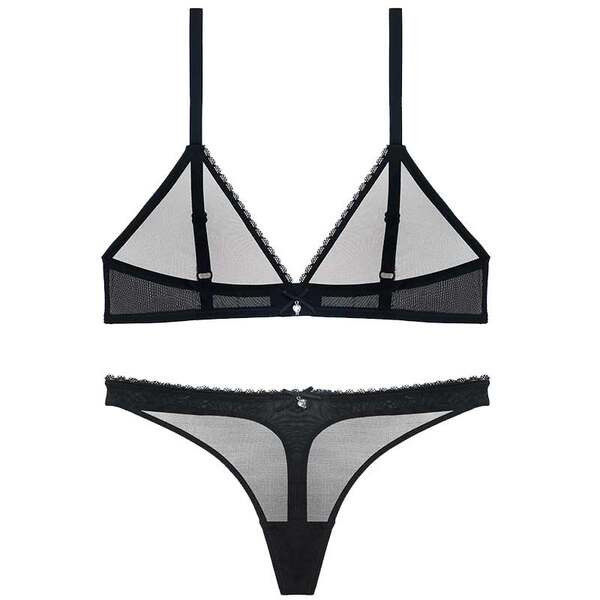Naiste naistepesu rinnahoidja ja stringide komplekt võrguga