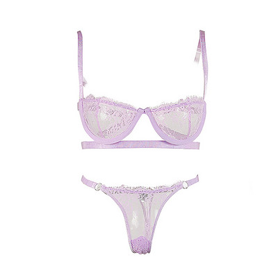 Dviejų dalių nėrinių komplektas - liemenėlė ir stringai