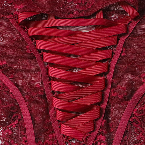 Intymios moteriškos apatinės kelnaitės su kaklaraiščiais ir nėriniais