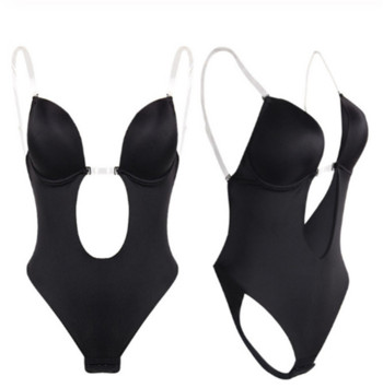 Σέξι Full Bodyshaper Γυναικείο Σουτιέν Deep V Convertible Σουτιέν Thong Shapewear Backless Invisible Push Up Εσώρουχα αδυνατίσματος