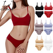 CINOON besiūlių liemenėlių rinkinys Push Up liemenėlė+ kelnaitės Brassiere fitneso apatinis trikotažas apatinis trikotažas moteriškas minkštas patogus seksualus, elastingas kostiumas