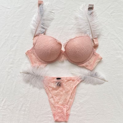 Must pitsist rinnahoidjakomplekt Luksuslik kividega Seksikas pesu Brändi Disain Kirjaga Aluspesu Naiste Õmblusteta Push Up Koguge Bralette Naine