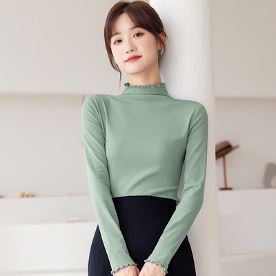 Naiste puhta mustriga pikkade varrukatega polosärk